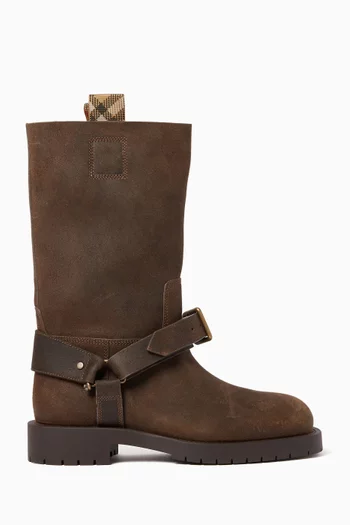 Buckled Boots in Suede