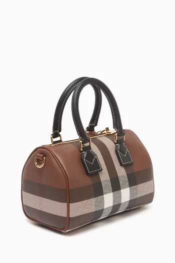 Mini Bowling Bag in Check Canvas