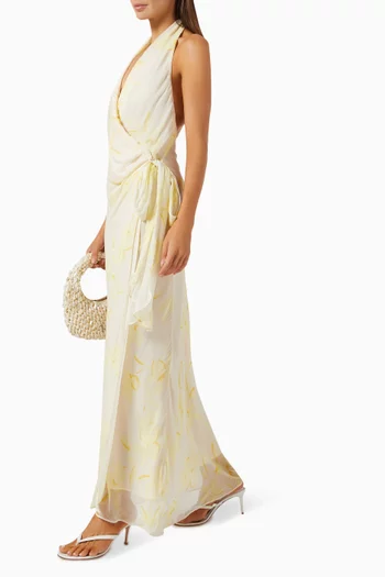 Colmar Wrap Maxi Dress in Georgette