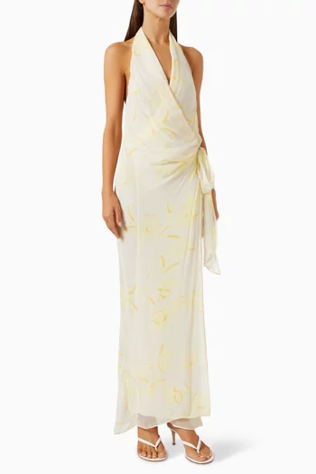 Colmar Wrap Maxi Dress in Georgette