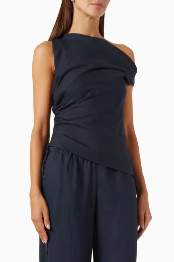 Elyce Asymmetrical Top in Linen