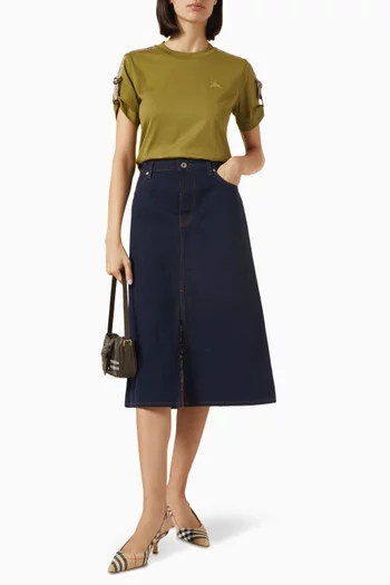 Check-strap T-shirt in Cotton