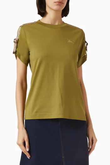 Check-strap T-shirt in Cotton