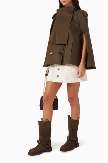 Double-breasted Cape in Gabardine