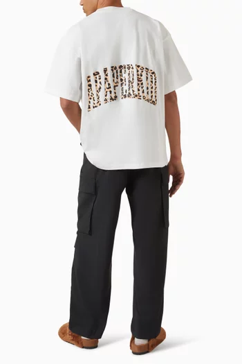 Leopard-print Logo T-shirt in Jersey