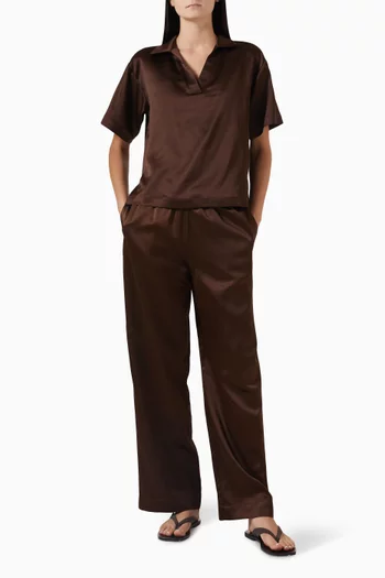 بنطال أوريليا صوف وحرير ستان