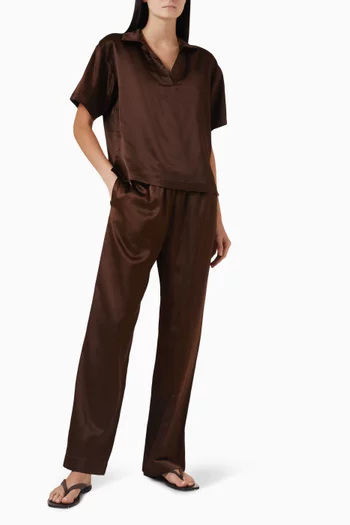 بلوزة مودينا صوف وحرير ستان