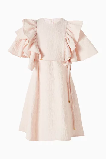 فستان بكشكش وقصة على شكل حرف A‏