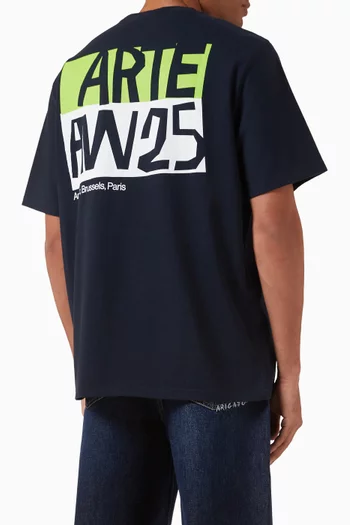 Cut-out Print T-shirt in Cotton