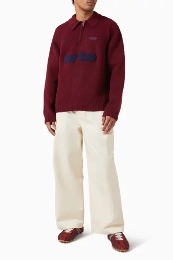 Logo Polo Sweater in Knit