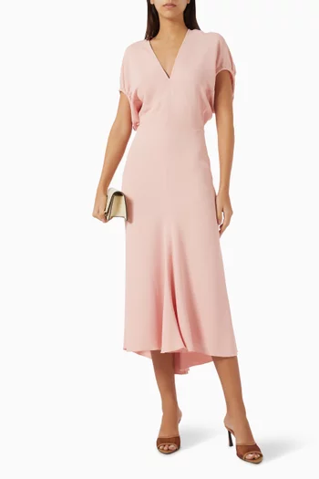 Blouson Midi Dress in Viscose Blend
