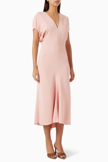 Blouson Midi Dress in Viscose Blend