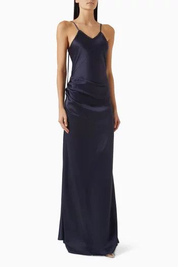 Lace-trim Low-back Cami Dress