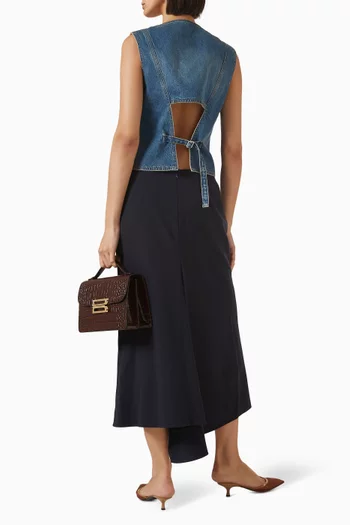 Button-up Waistcoat in Denim