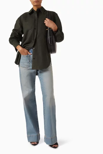 قميص بيجاما بصف بأزرار