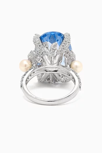 Mermaid Ring in 18kt White Gold & Rhodium Vermeil