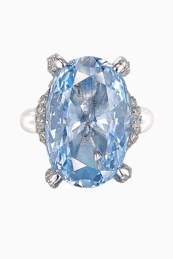 Mermaid Ring in 18kt White Gold & Rhodium Vermeil