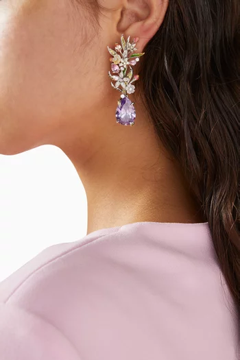 Posie Earrings in 18kt White Gold & Rhodium Vermeil