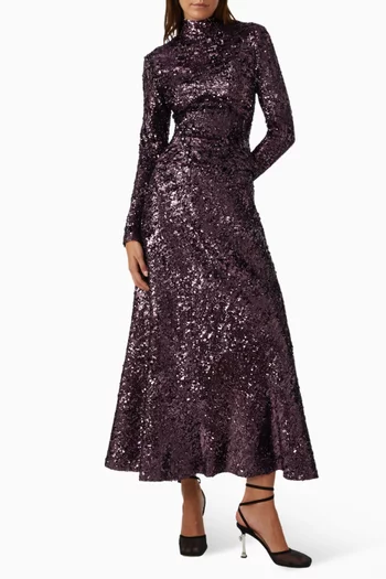 تنورة طويلة مطرزة بالترتر جيرسيه