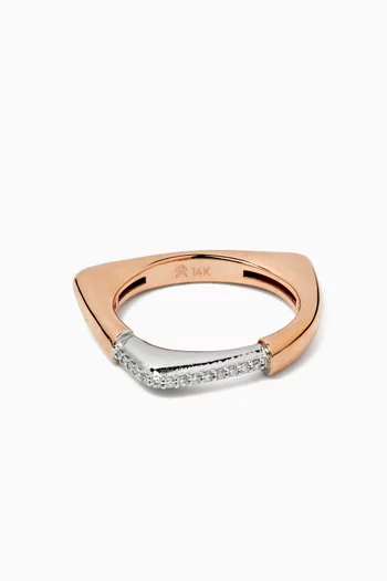 Rocky Diamond Ring in 14kt Rose & White Gold