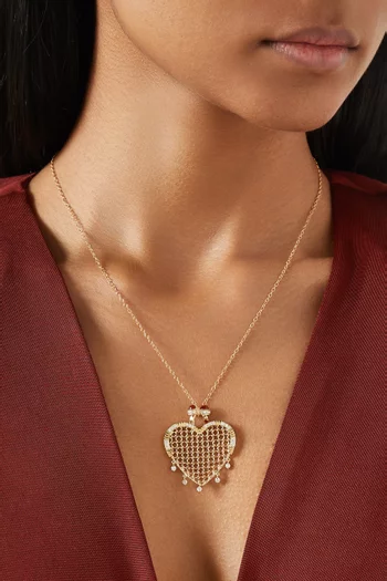 Heart Minaudière Diamond Pendant Necklace in 9kt Gold
