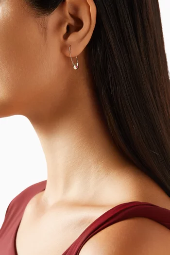 Safety Pin Single Earring in Sterling Silver