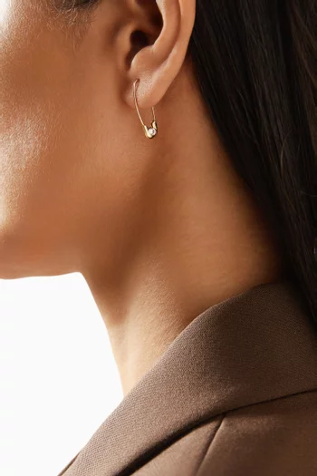 قرط منفرد سيرك بتصميم دبوس ذهب عيار 14