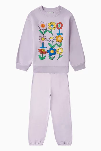 Floral-print Sweatshirt in Organic Cotton
