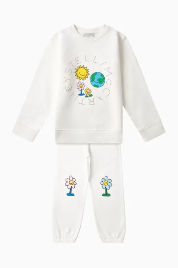 Floral-print Sweatpants in Cotton