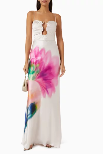 Dahlia Blossom Gown in Silk Satin