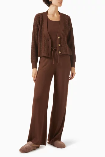 كارديغان قصير بنمط سترة مزيج قطن معاد تدويره