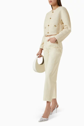 جاكيت بأشرطة مزيج صوف