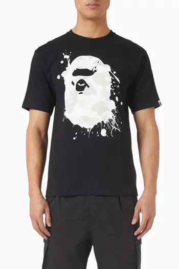City Camo Painting Ape Head T-shirt in Cotton