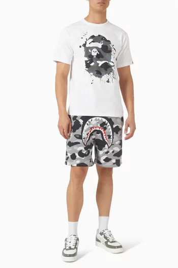 City Camo Painting Ape Head T-shirt in Cotton