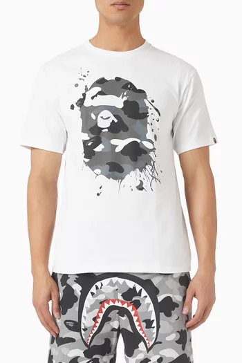 City Camo Painting Ape Head T-shirt in Cotton