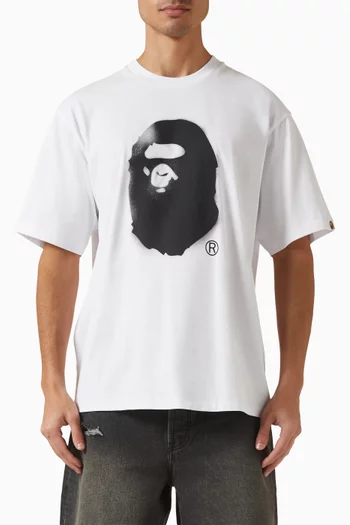 Spray Print Ape Head T-shirt in Cotton