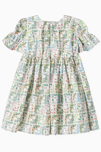 FF-print Dress in Cotton-poplin