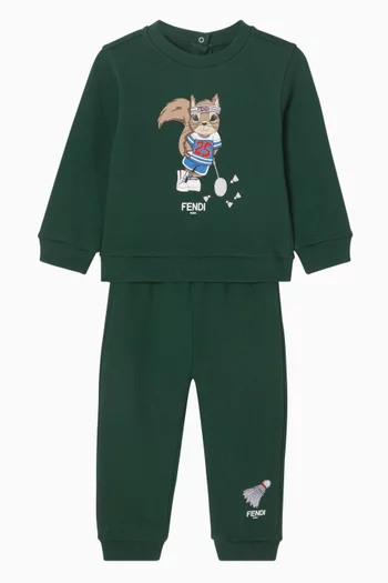 بنطال رياضي مطرز بنقشة ريشة تنس الريشة قطن