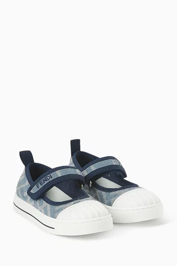 Laser Ballet Flats in Denim