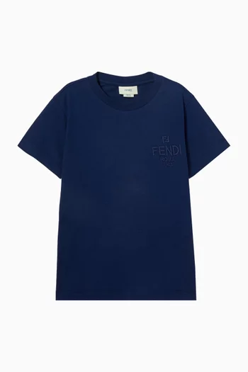 Logo-embroidered T-shirt in Cotton