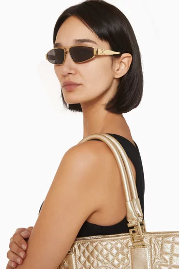 Triomphe Geometric Sunglasses in Metal