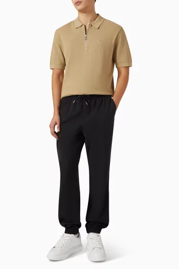 Zip Polo Shirt in Cotton-blend