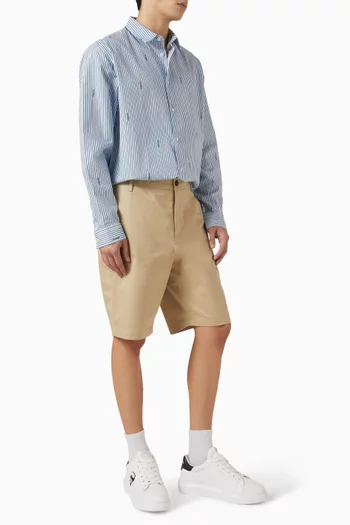 Elongated Logo Stripe Shirt