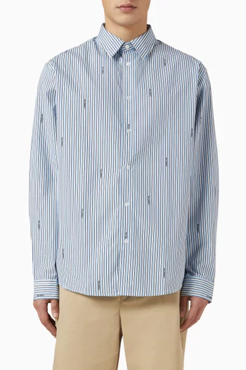 Elongated Logo Stripe Shirt