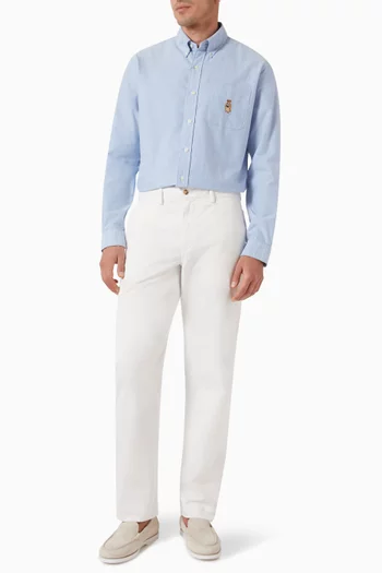 Bear Embroidered Shirt in Cotton
