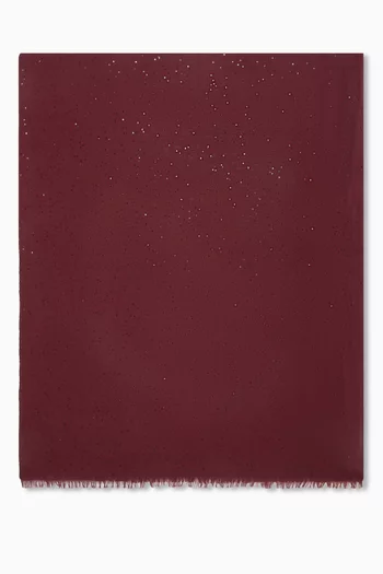 Sequin-embellished Scarf in Cashmere Blend