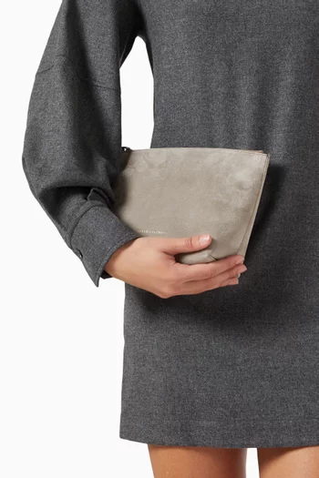 Zip Pouch in Suede