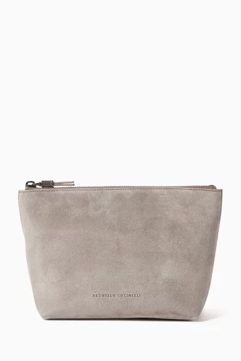Zip Pouch in Suede