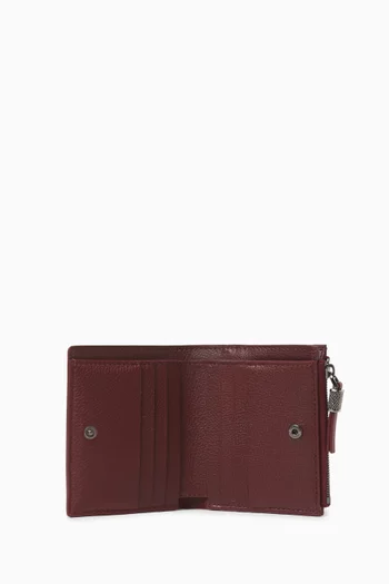 Small Zip Wallet in Grained Leather