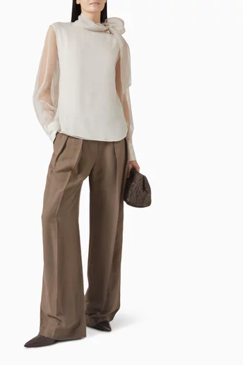 Bow-neck Blouse in Silk